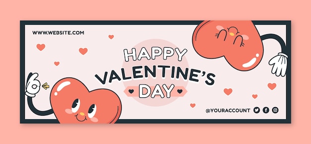 Valentines day celebration social media cover template