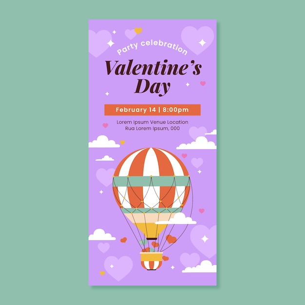 valentines day celebration vertical banner template