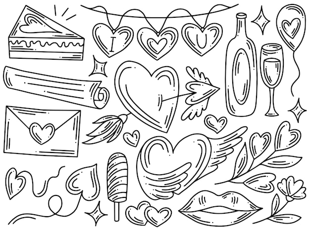 Valentines day clip art doodle