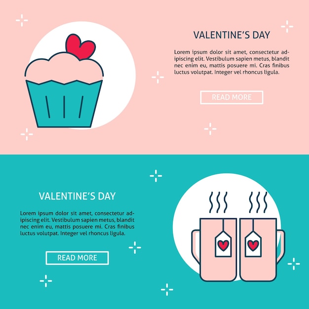 Valentines day concept banner templates