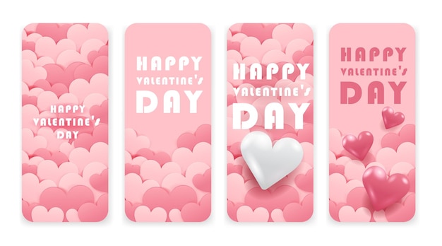 Vector valentines day concept paper cut style heart shape