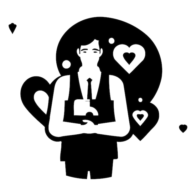 Valentines day concept Vector illustration in flat style