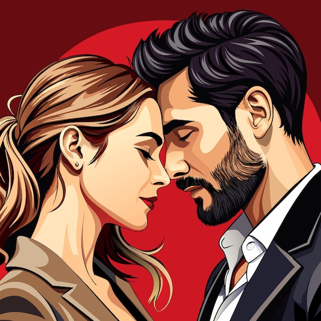 День святого Валентина пара романтика милая любовь персонаж мультфильма наклейка икона концепция изолирована