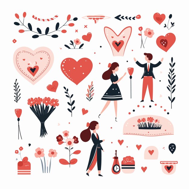 Vector valentines_day_cute_elements_setwedding