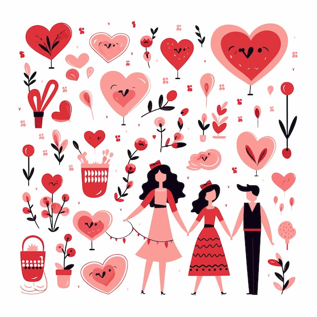 Vector valentines_day_cute_elements_setwedding