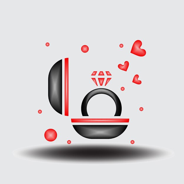 Valentines day cute love hearts decorative composition isolated and transparent 3d rendering