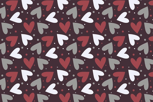 Valentines day cute simple hearts pattern banner design