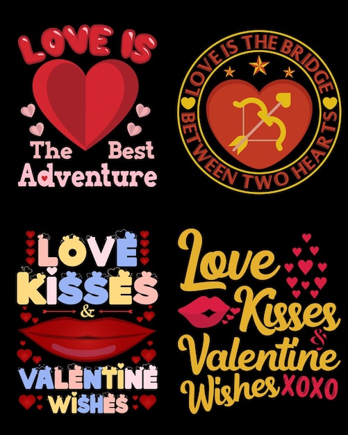 Vector valentines day design bundle