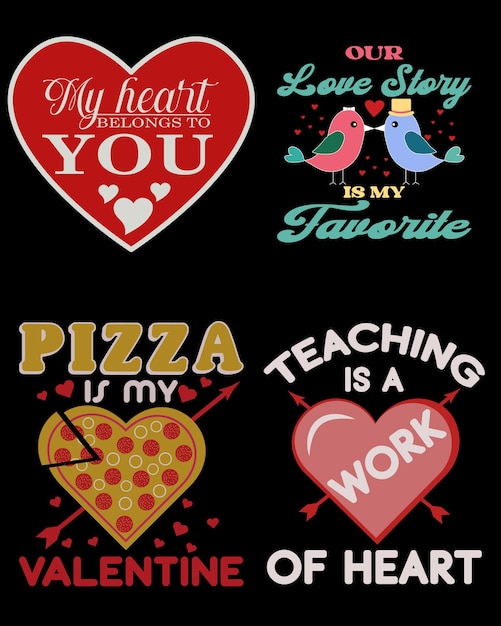 Vector valentines day design bundle