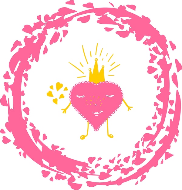 Valentines day design with cartoon heart