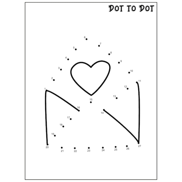 Valentines Day Dot to dot coloring page - Valentines Day connect the dots