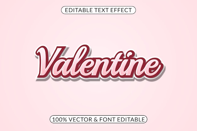 로고에 발렌타인 데이 편집 가능한 텍스트 효과 사용