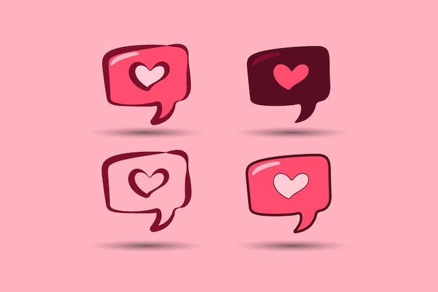 Valentines day element bubble chat with love vector illustration