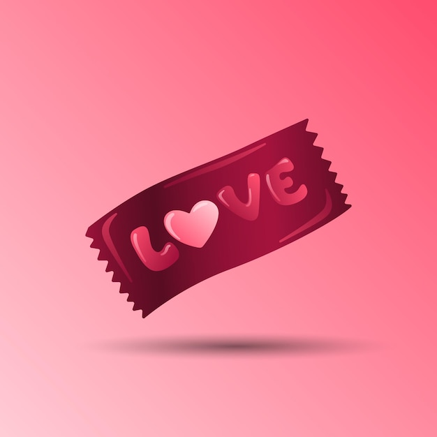 Vector valentines day element gradient love ticket vector illustration