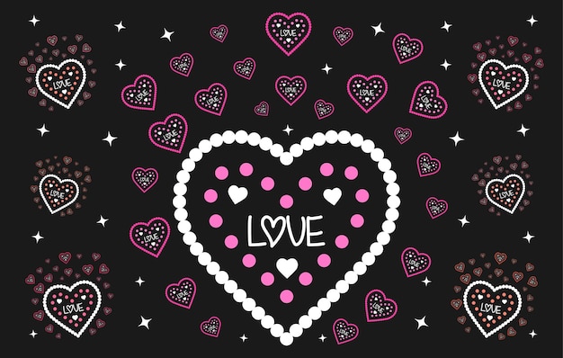 Vector valentines day element, love vector bundle, love vector pattern, heart clipart, love drawing, hearts