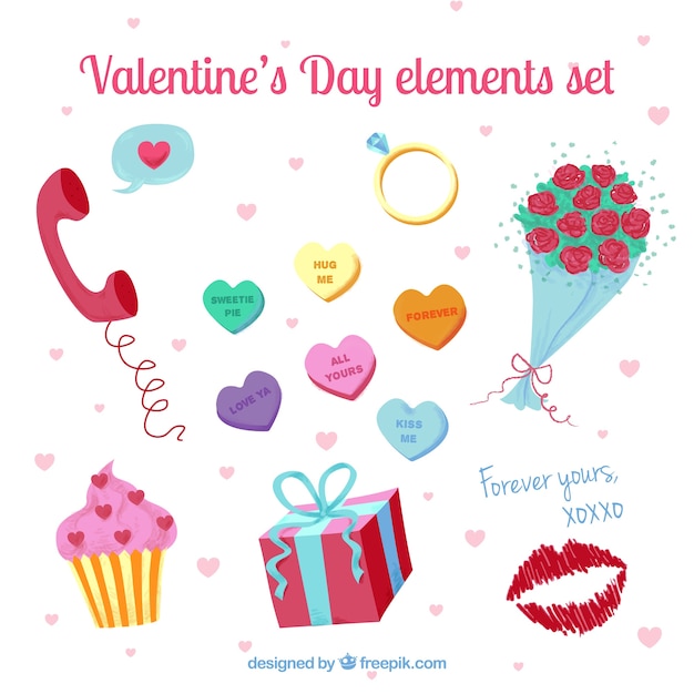 Valentines day elements set