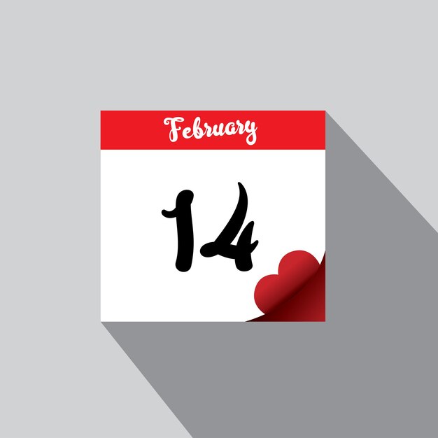 Vector valentines day february 14 calendar