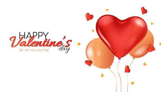 Valentines day festive background on february background with festive realistic d balloons with ribb