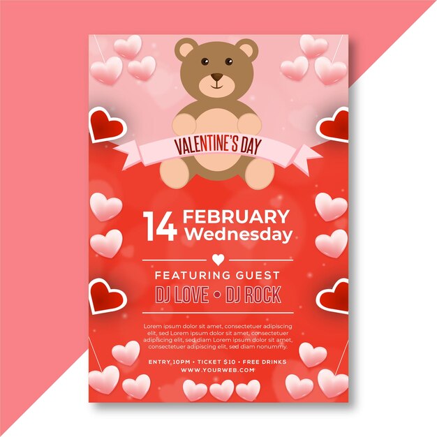 Vector valentines day flyer design graphics