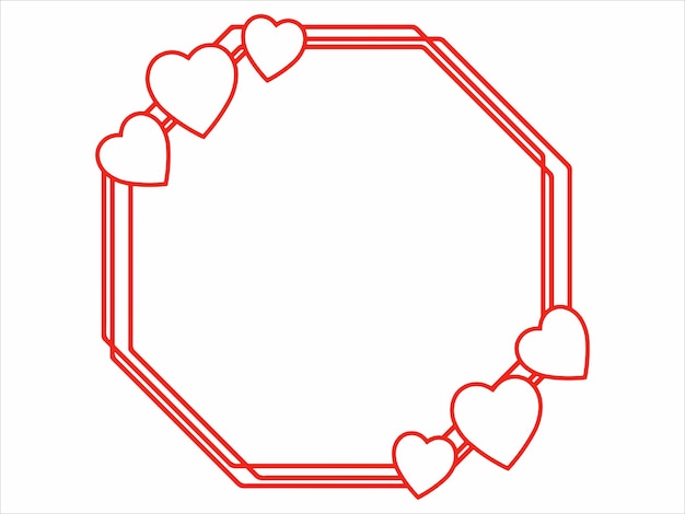 Vettore giorno di san valentino cornice cuore sfondo