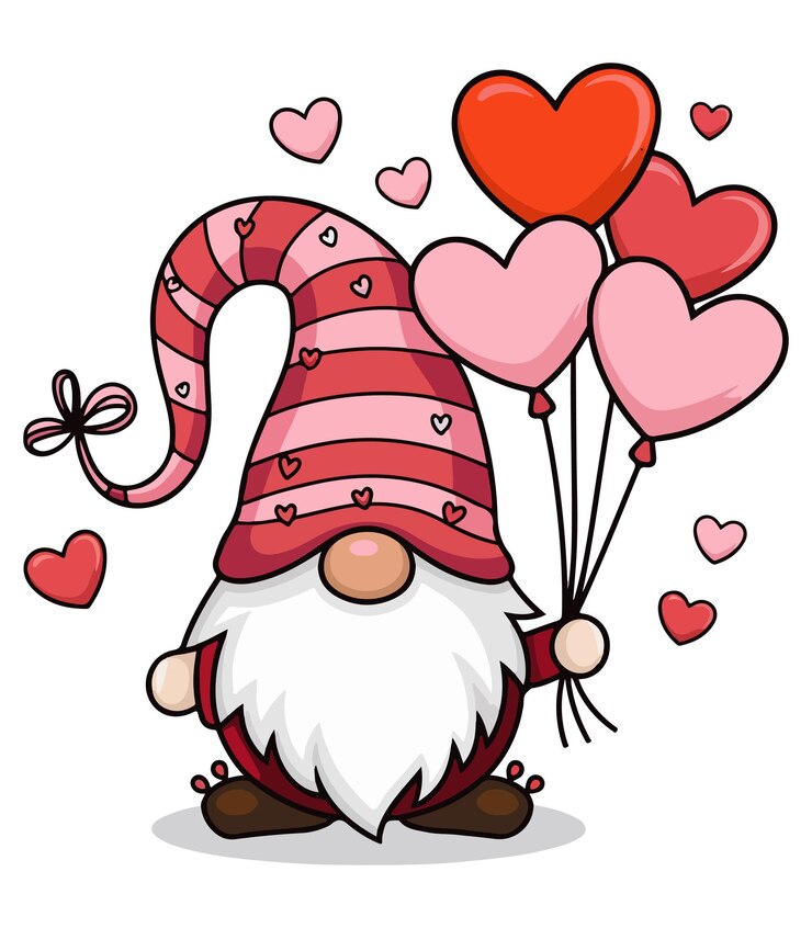 Vector valentines day gnome vector