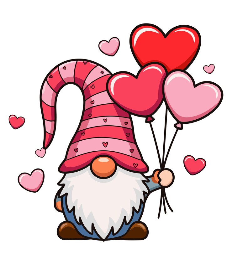 Vector valentines day gnome vector