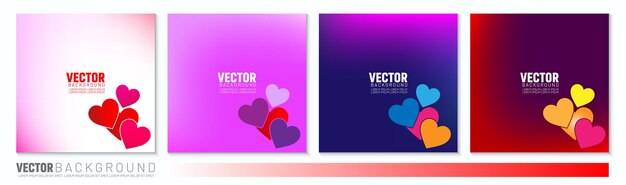 Sfondio gradiente di san valentino per i social media e design di post occasionali con simboli d'amore