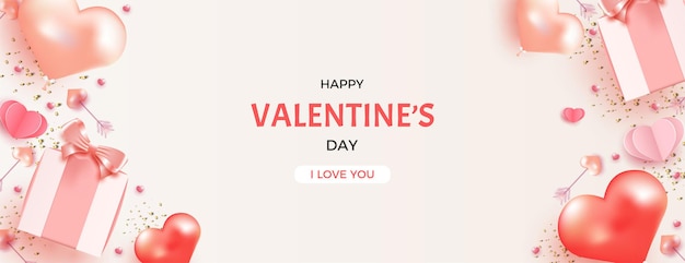 Vector valentines day gradient background with pink