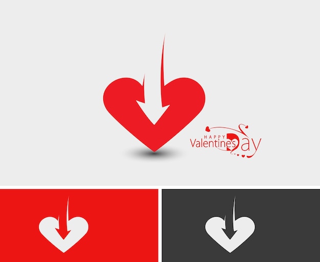 Valentines day heart logo design vector illustration