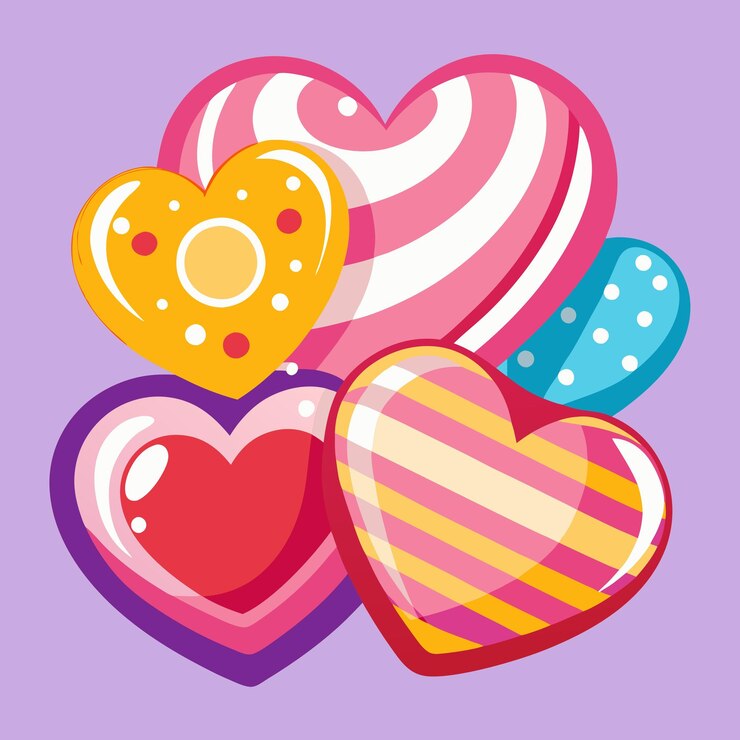 Vector valentines day heart shaped candies clipart vector