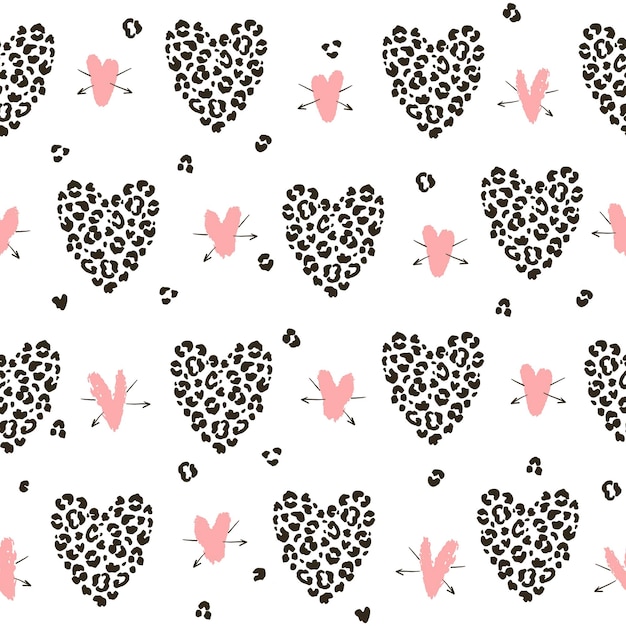 Vector valentines day hearts vector seamless pattern