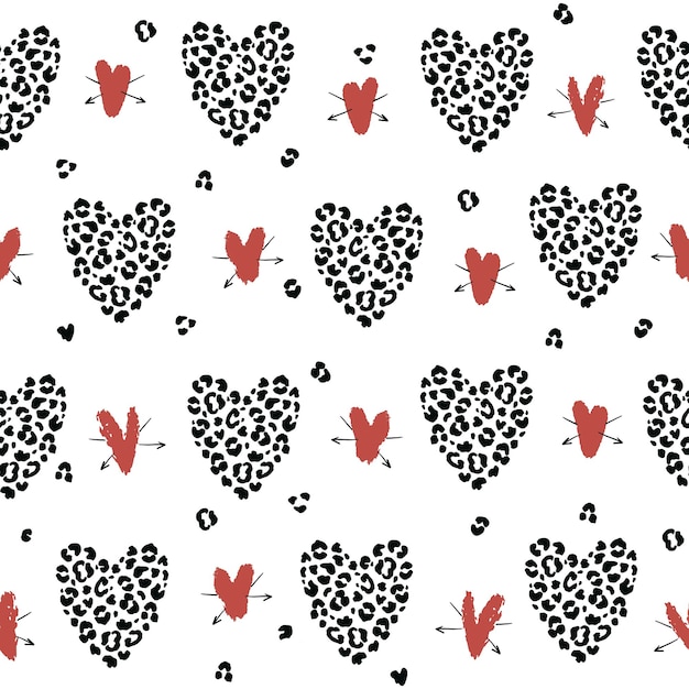 Valentines day hearts vector seamless pattern