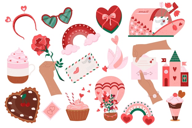 Valentines day icons set