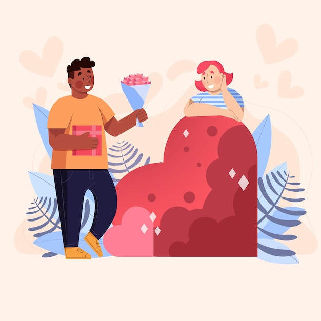 Illustrazione di san valentino di coppia innamorata