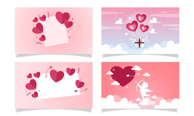 valentines day illustration vector background design for romantic couple in valentines day bundle