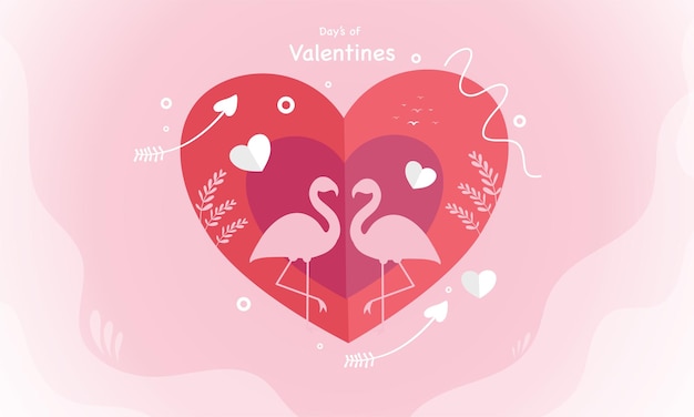 Valentines day illustration vector background design for romantic couple in valentines day