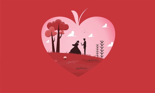 valentines day illustration vector background design for romantic couple in valentines day