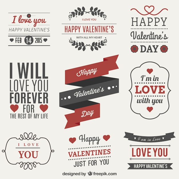 Valentines day label set