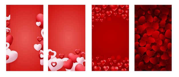 San valentino love design per social media stories set.