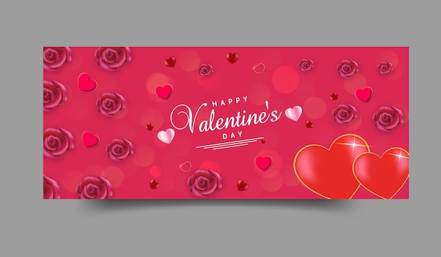 Valentines Day love hearts social media post with stylish banner or greeting card gift box design