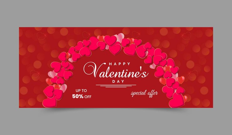 वेक्टर valentines day love hearts social media post with stylish banner or greeting card gift box design