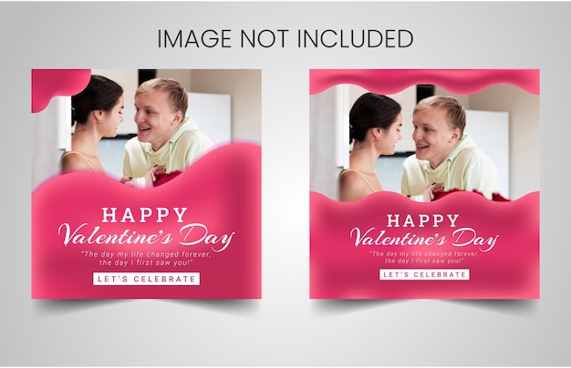 Valentines day Love Instagram  Social Media  Post banner Squire Flyer Design Template