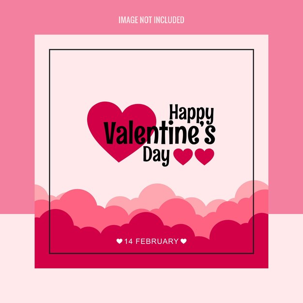 Vector valentines day love instagram social media post and banner template