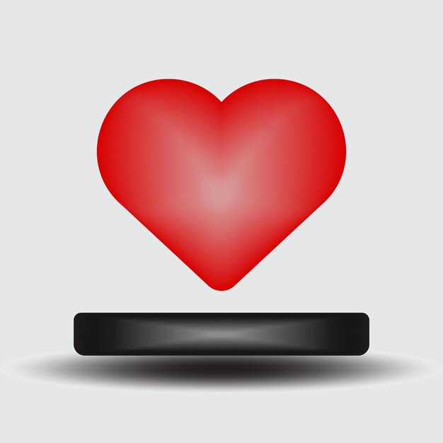 Valentines day love symbol 3d hearts rotation Realistic romantic emoji