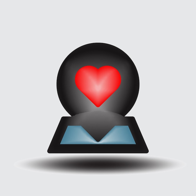 Valentines day love symbol 3d hearts rotation realistic romantic emoji