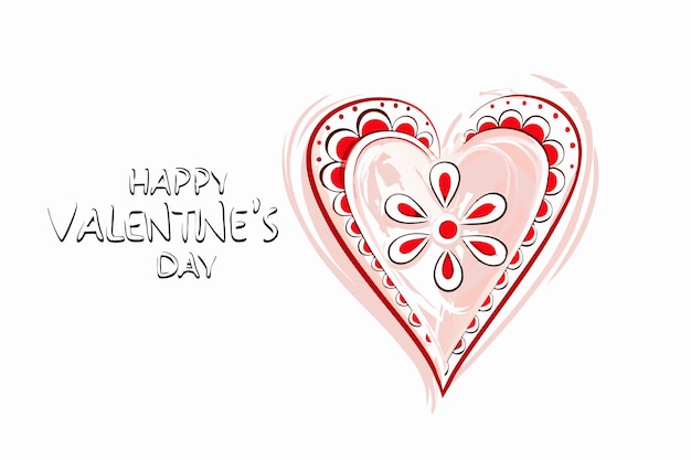 valentines day lovely heart greeting card vector