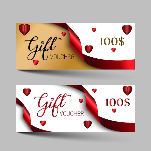 Valentines day luxury gift vouchers set