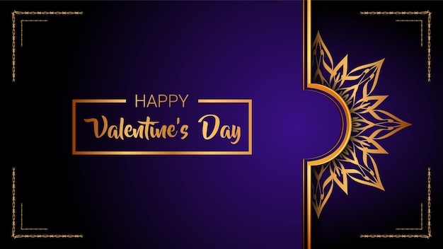 День Святого Валентина Роскошный декоративный фон мандалы, стиль арабески.