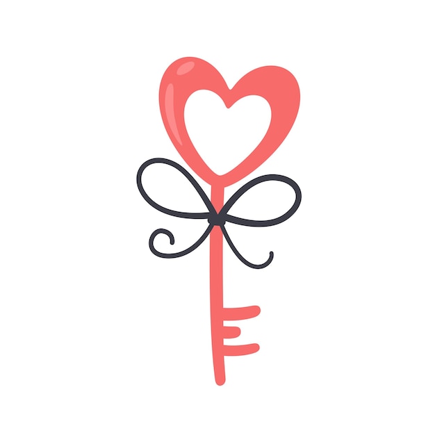Vector valentines day object. heart shape key