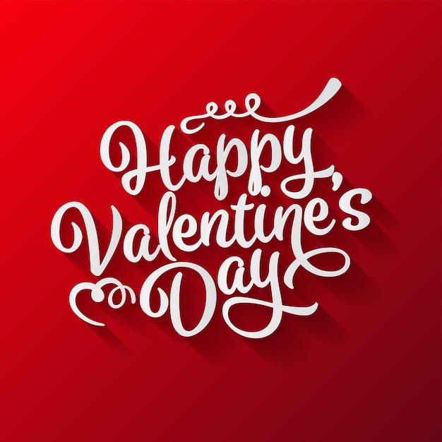 Vector valentines day oblique lettering handwritten romantic greeting card with text happy valentines day